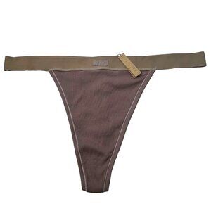 SKIMS Cotton Rib Thong Umber‎ Womens 4X